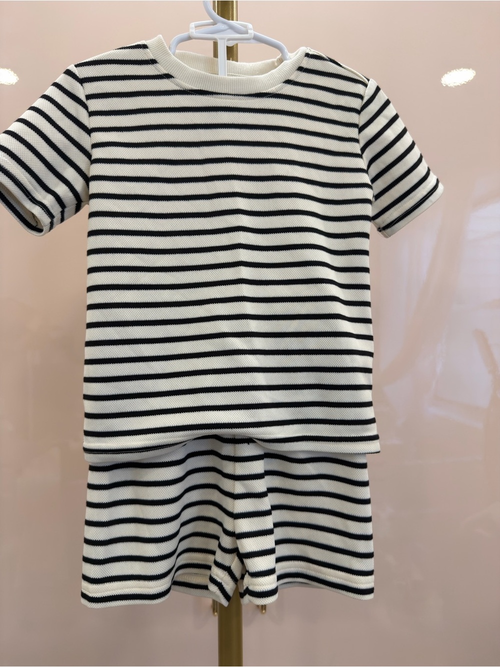 Classic Black & White Striped Kids Matching Set